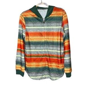 Exclusive ❤️ Heart Multicolor Pattern Full-zip Hoodie Lightweight Top